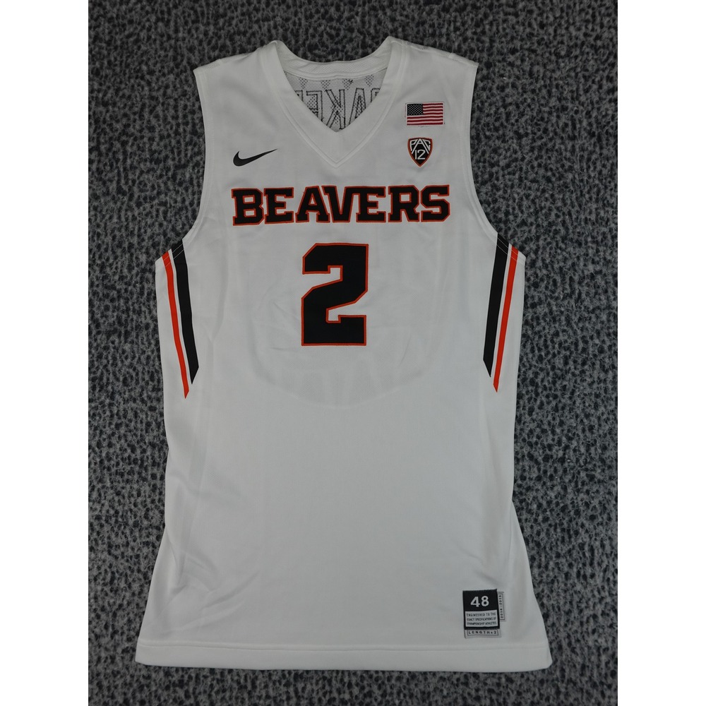 Nike Oregon State Beavers Jersey Mens 48 White Baker 2 2014-15 Basketball